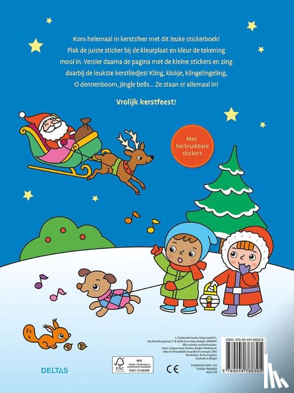  - Kleur- en stickerboek Kerstliedjes