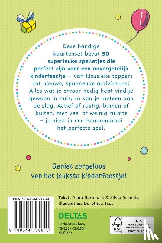 BERNHARD, ANNA - De allerleukste spelletjes voor kinderfeestjes (vanaf 3 jaar) - doos met kaarten