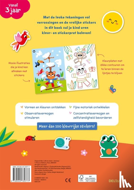 JACQUÉ, ISABELLE - Kleur- en stickerpret - Vrolijke dieren (vanaf 3 jaar)