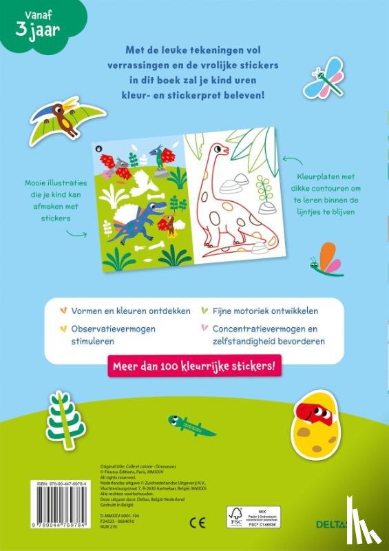 JACQUÉ, ISABELLE - Kleur- en stickerpret - Lieve dino's (vanaf 3 jaar)