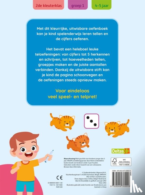 ZNU - Oefenpret met uitwisbare stift - Allereerste teloefeningen (4-5 j.)