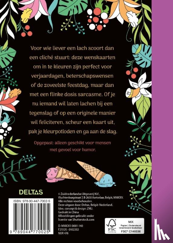 ZNU - F*ck it - Wenskaarten om in te kleuren
