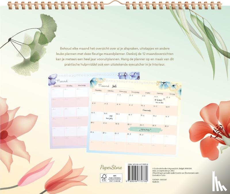ZNU - Maandplanner transparante bloemen