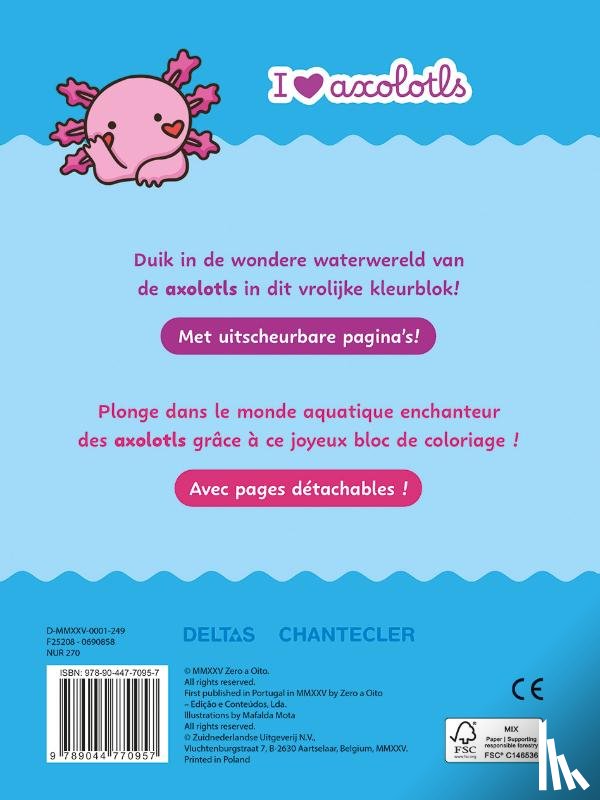  - I love Axolotls Color kleurblok / I love Axolotls Color bloc de coloriage