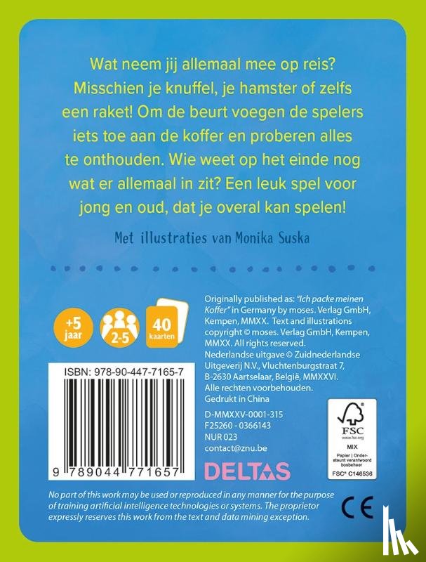  - Ik ga op reis en ik neem mee... - Raadspel met kaarten