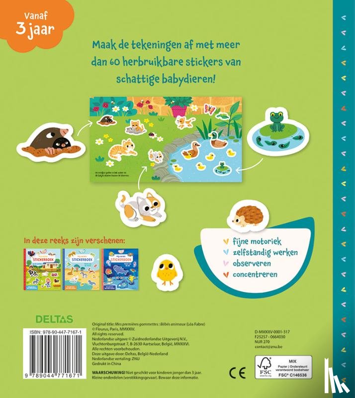  - Mijn eerste stickerboek Kleine Handjes - Babydieren