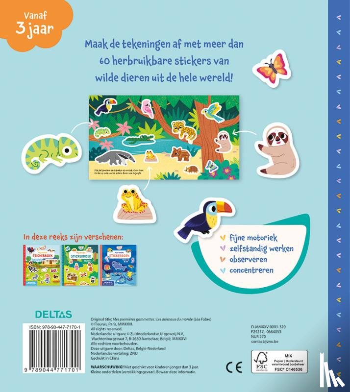  - Mijn eerste stickerboek Kleine Handjes - Dieren van de wereld