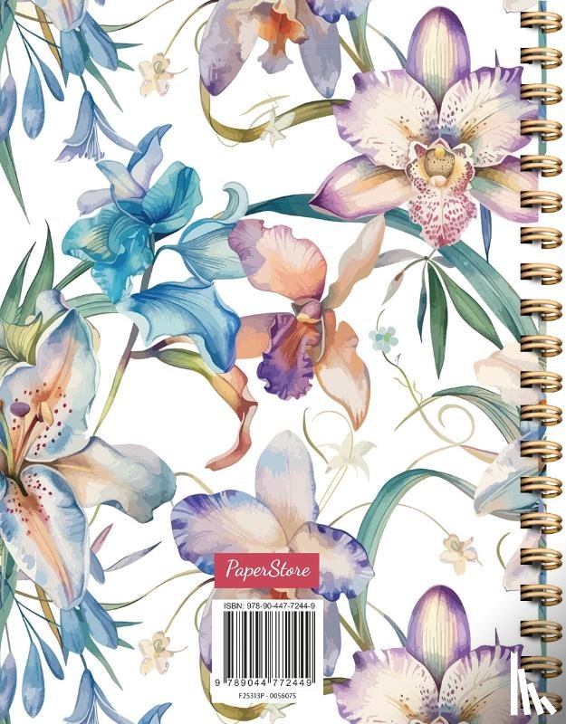ZNU - Orchids spiraalboek groot (lijnen) / Orchids notebook Carnet à spirale (ligné)