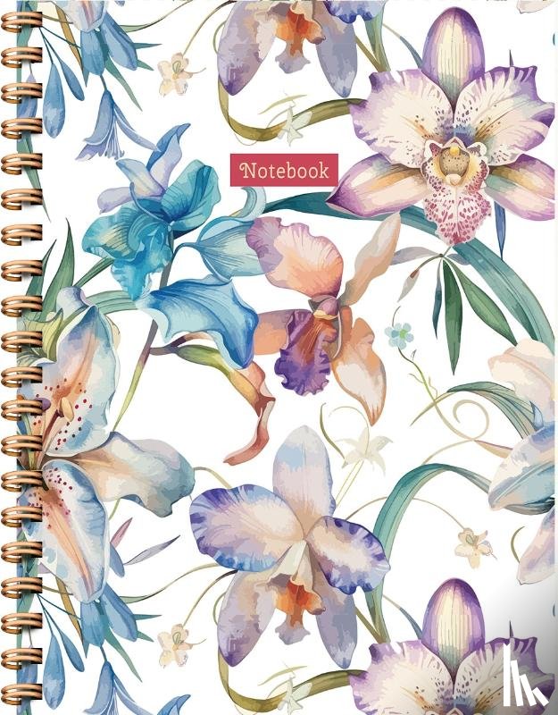 ZNU - Orchids spiraalboek groot (lijnen) / Orchids notebook Carnet à spirale (ligné)