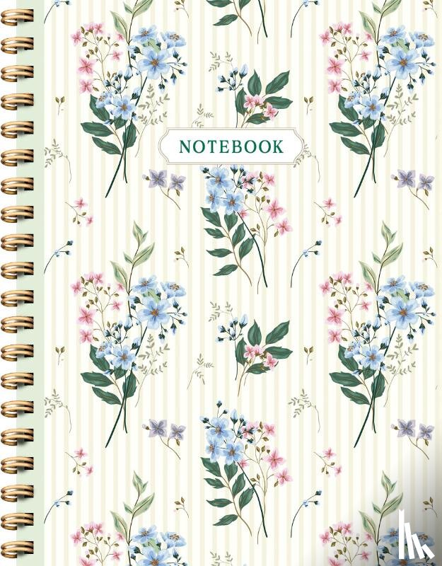 ZNU - Floral Stripes spiraalboek groot (lijnen) / Floral Stripes notebook Carnet à spirale (ligné)