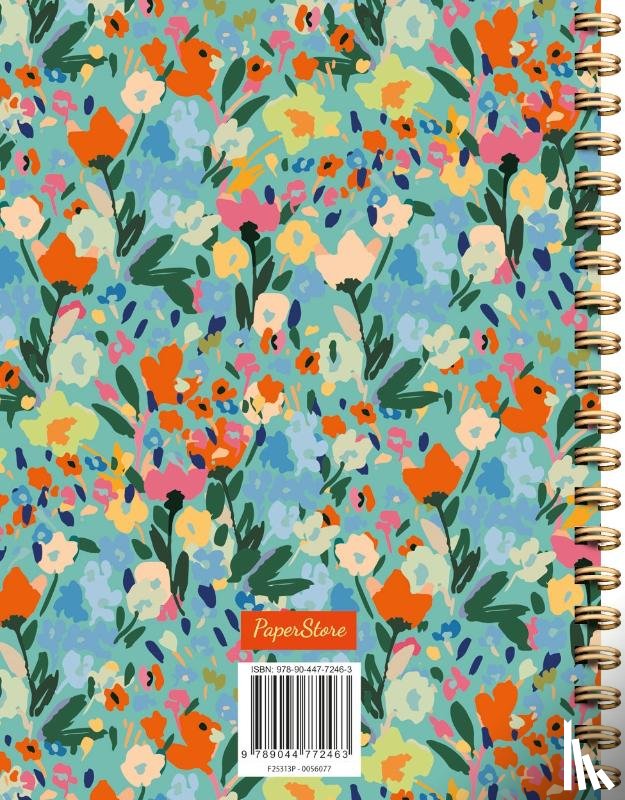 ZNU - Painted Florals spiraalboek groot (lijnen) / Painted Florals notebook Carnet à spirale (ligné)