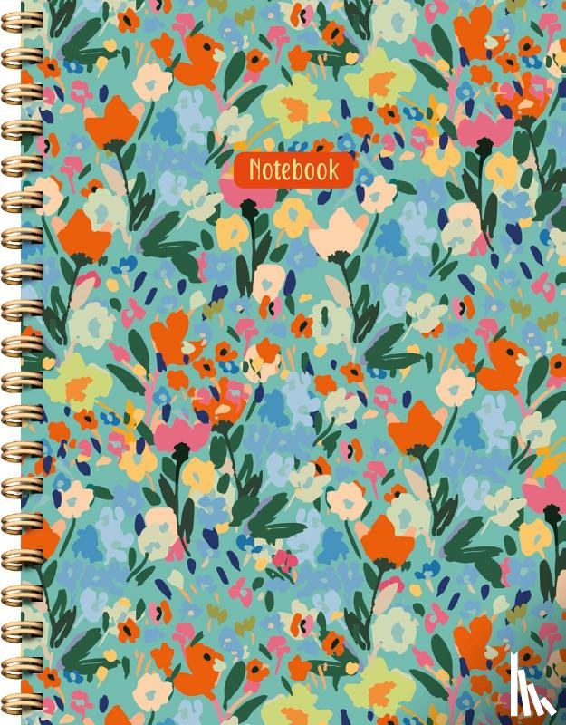 ZNU - Painted Florals spiraalboek groot (lijnen) / Painted Florals notebook Carnet à spirale (ligné)