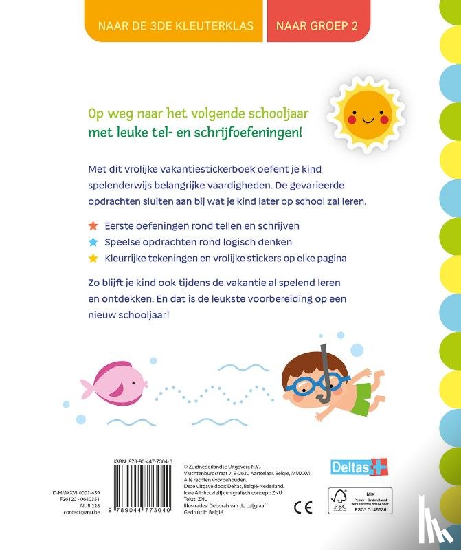 ZNU - Vakantie oefenboek met stickers (naar de 3de kleuterklas / naar groep 2)