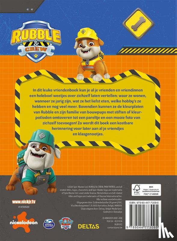  - Rubble & Crew vriendenboek