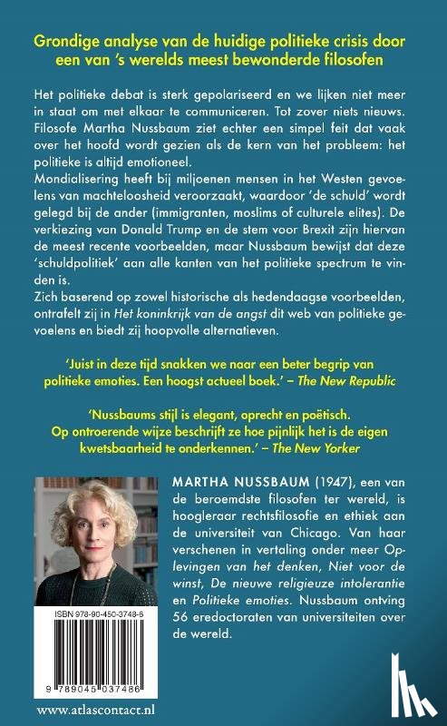 Nussbaum, Martha C. - Het koninkrijk van de angst