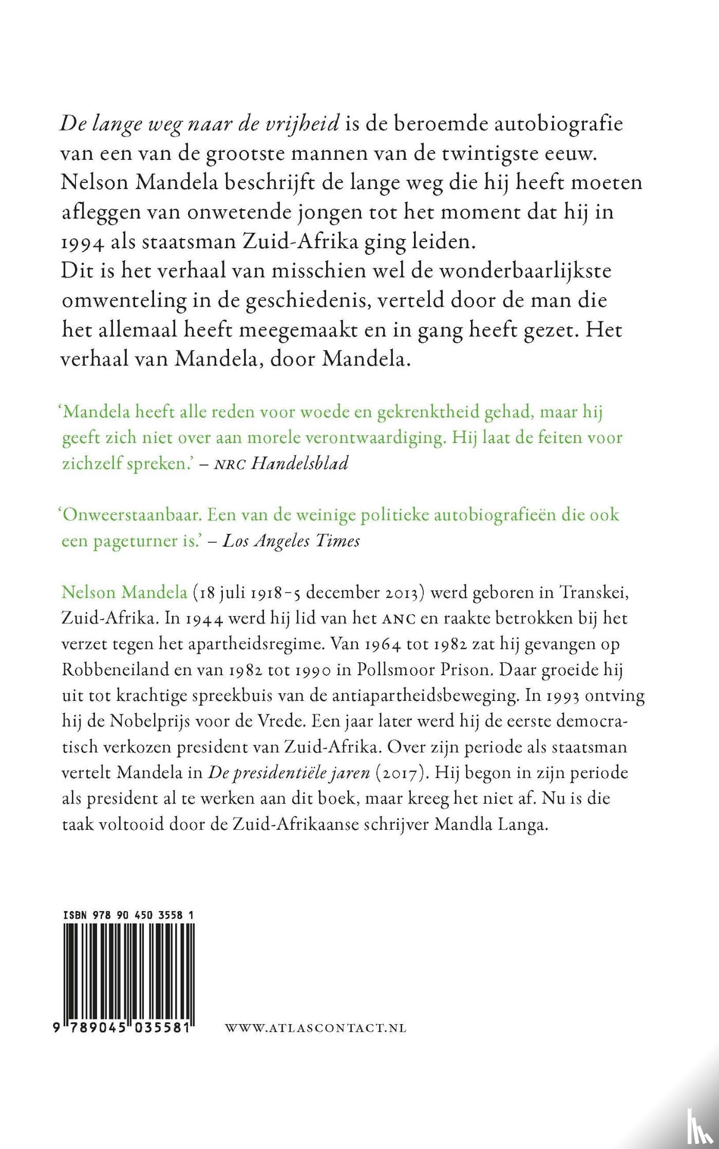 Mandela, Nelson - De lange weg naar de vrijheid