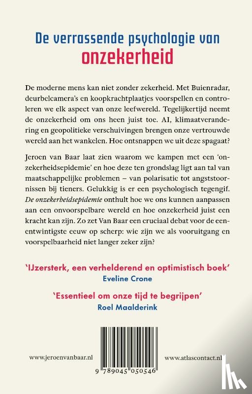 Baar, Jeroen van - De onzekerheidsepidemie
