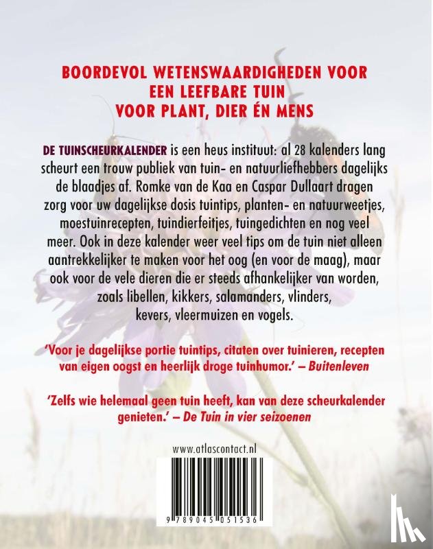 Kaa, Romke van de, Dullaart, Caspar - Tuinscheurkalender 2026