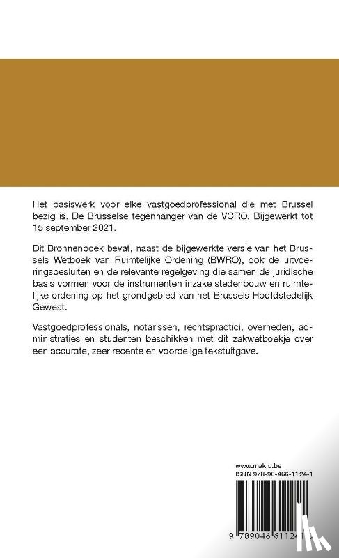 Bunker Hill Group - Bronnenboek. Brusselse Codex Ruimtelijke Ordening