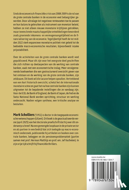Scholliers, Mark - Vergelijkend onderzoek naar de oprichting, structuur en werking van de centrale banken van de Europese Unie, Engeland, Japan, de Verenigde Staten en Zwitserland