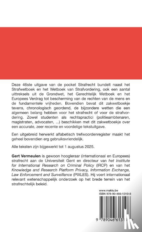  - Strafwetboek, Wetboek van strafvordering, Bijzondere wetten