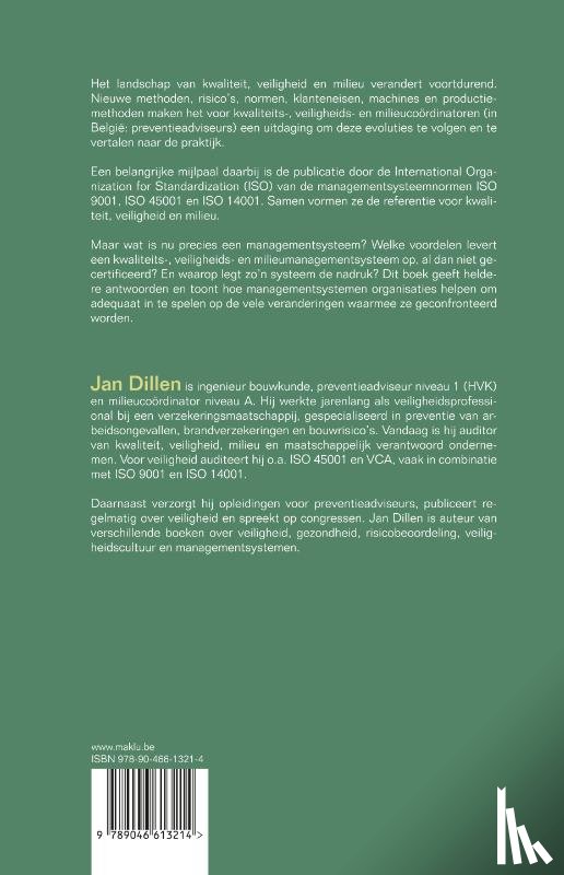 Dillen, Jan - Managementsystemen voor kwaliteit, veiligheid en milieu