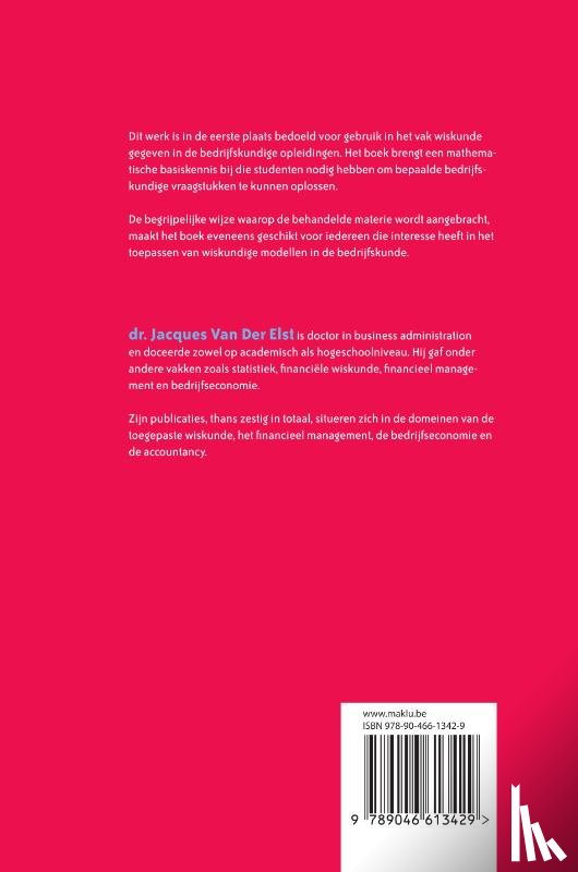 Van Der Elstr, Jacques - Inleiding in de bedrijfskundige wiskunde