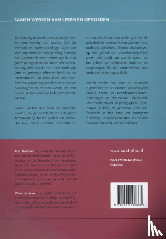 Oostdam, Ron, Vries, Peter de - Samen werken aan leren en opvoeden