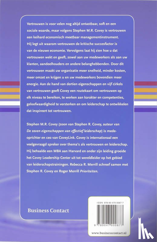 Covey, Stephen M.R. - De snelheid van vertrouwen