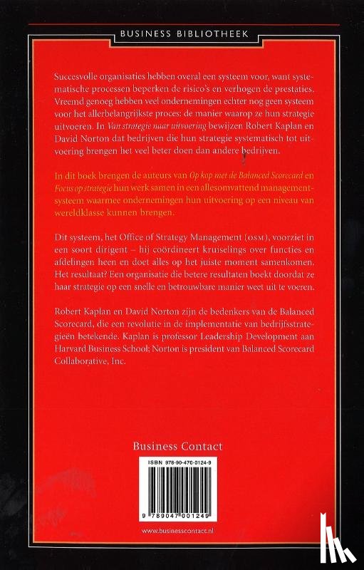 Kaplan, Robert, Norton, David P. - Van strategie naar uitvoering