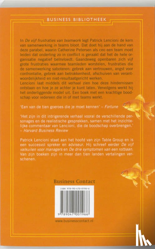 Lencioni, Patrick - De 5 frustraties van teamwork
