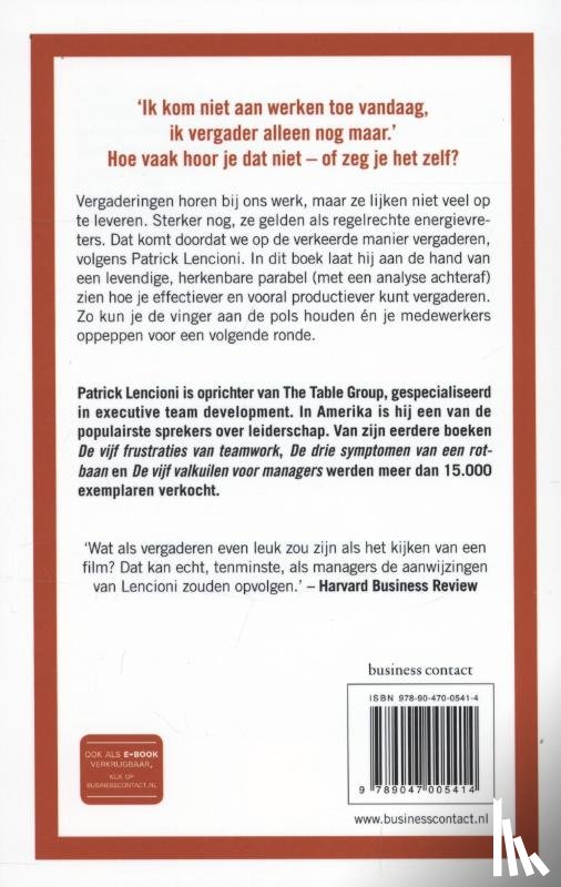 Lencioni, Patrick - Vergaderen is dodelijk