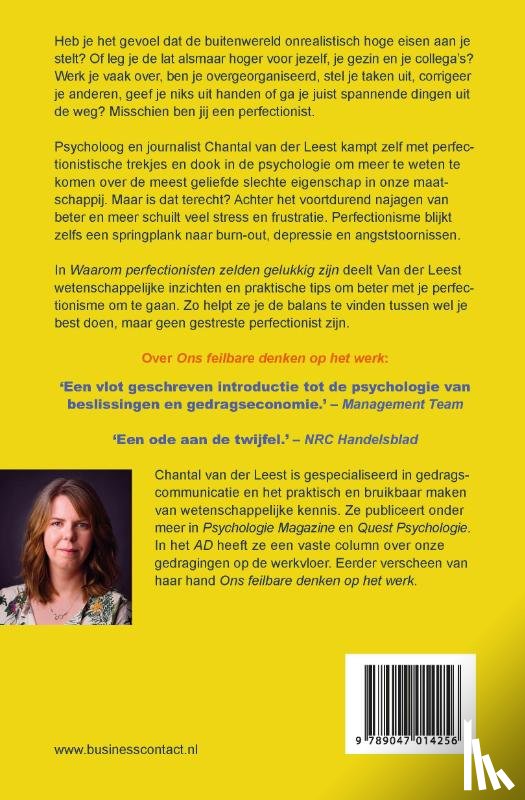 Leest, Chantal van der - Waarom perfectionisten zelden gelukkig zijn
