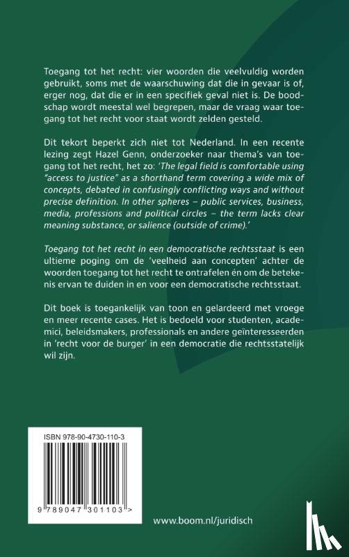 Westerveld, M. - Toegang tot het recht in een democratische rechtsstaat