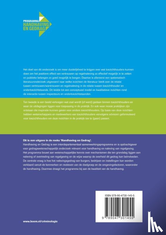 Six, Frédérique, Hartveld, Laurens - Betrouwbare toezichthouders die regelnaleving bevorderen