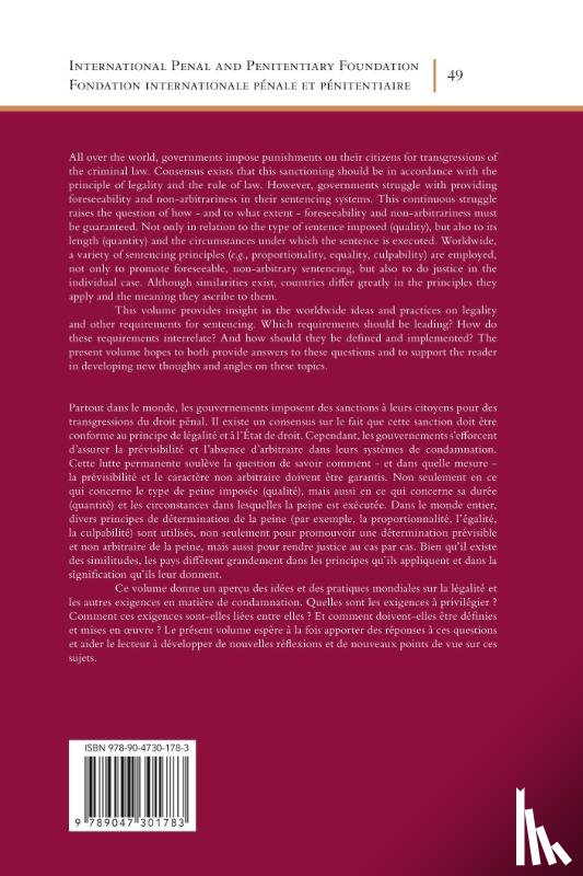  - Legality and Other Requirements for Sentencing / Légalité et autres exigences en matière de condamnation