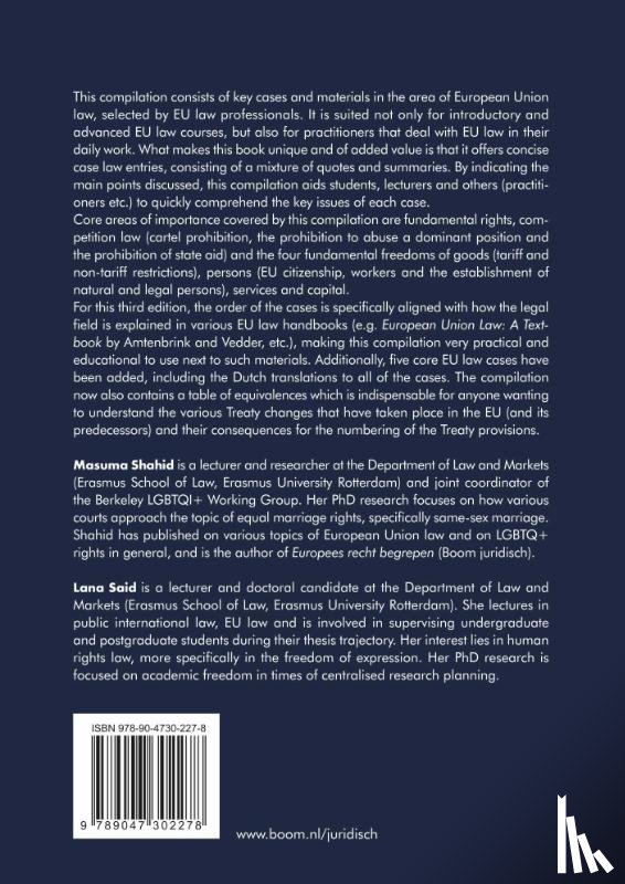 Shahid, M.K., Said, L. - Cases and Materials European Union Law