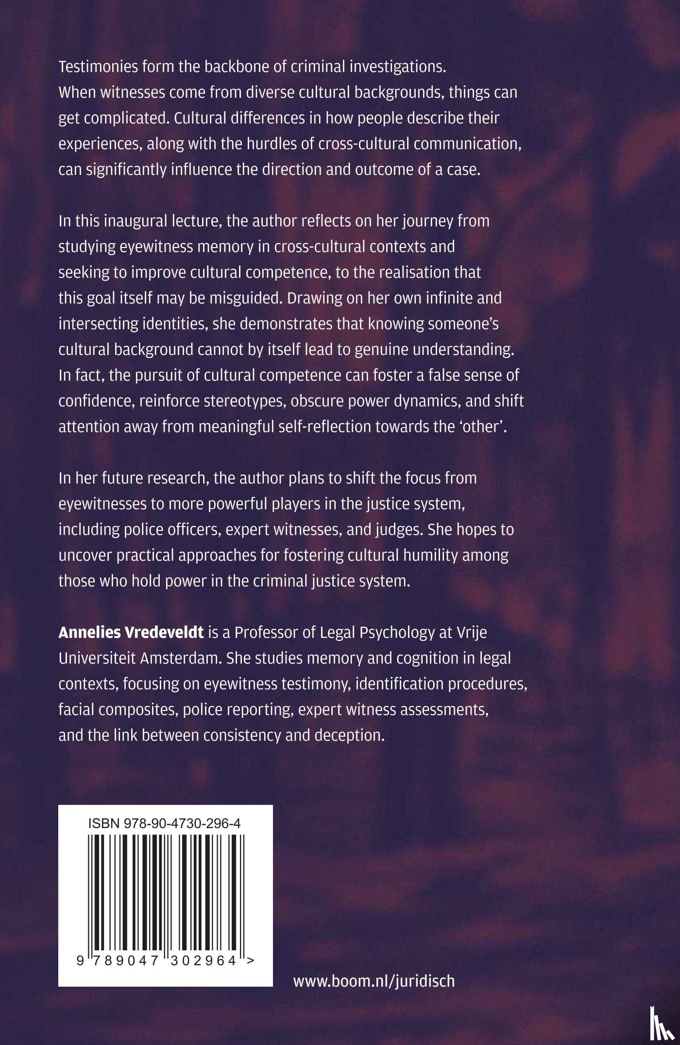 Vredeveldt, Annelies - The Illusion of Cultural Competence in Criminal Justice