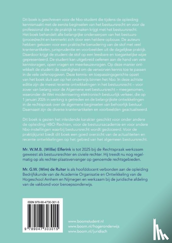 Ruiter, G.W. de, Elferink, W.M.B. - Bestuursrecht