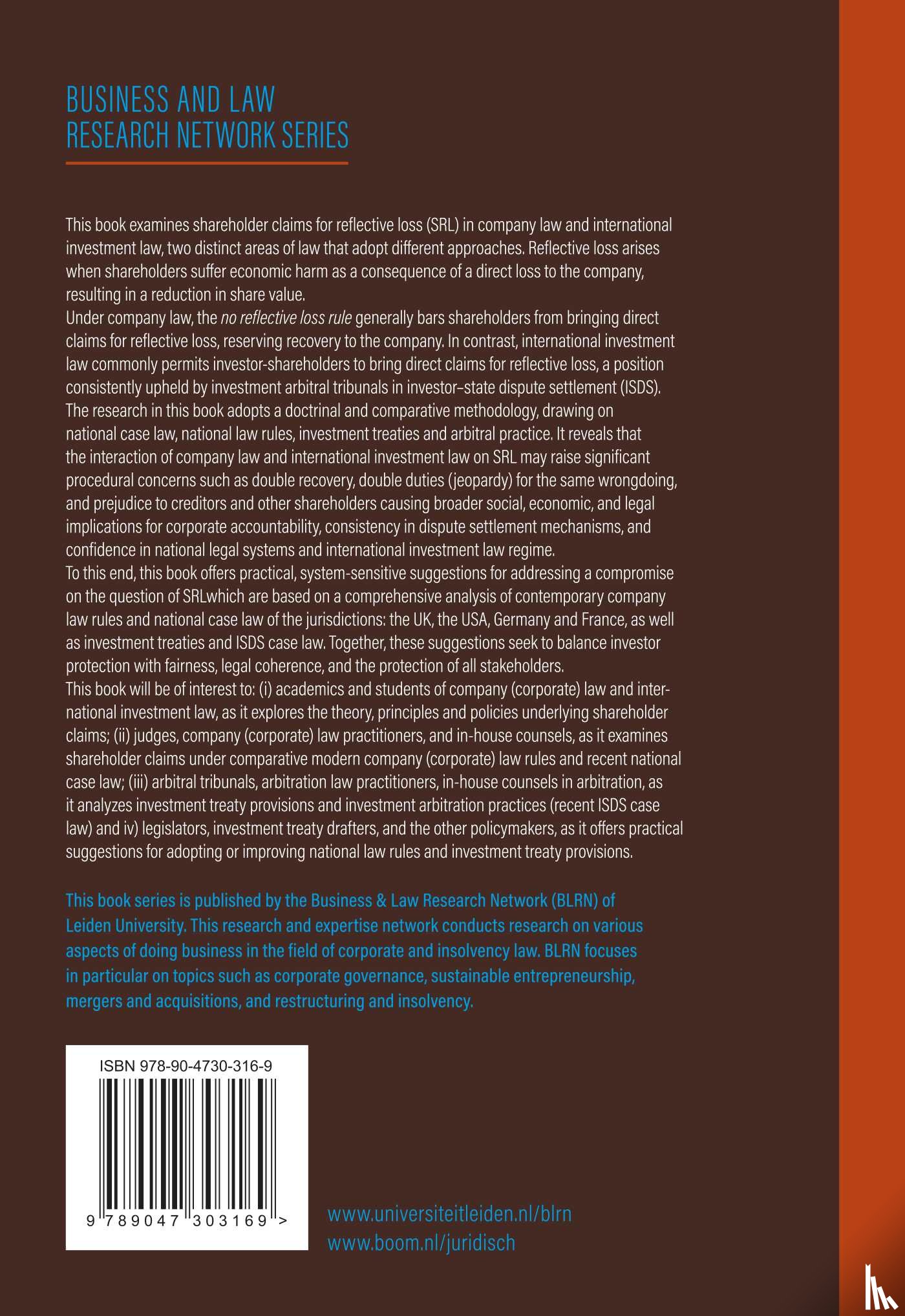 Gulu zada, Toghrul - Shareholder Claims for Reflective Loss in Company Law and International Investment Law