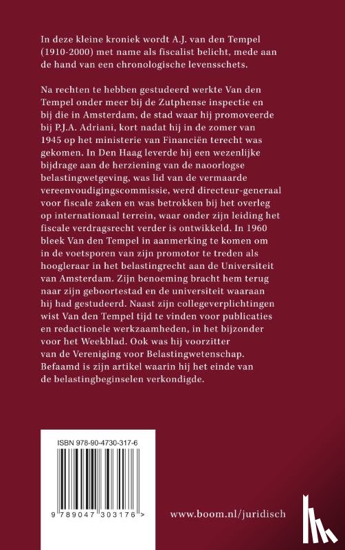 Pieterse, L.J.A. - Over A.J. van den Tempel