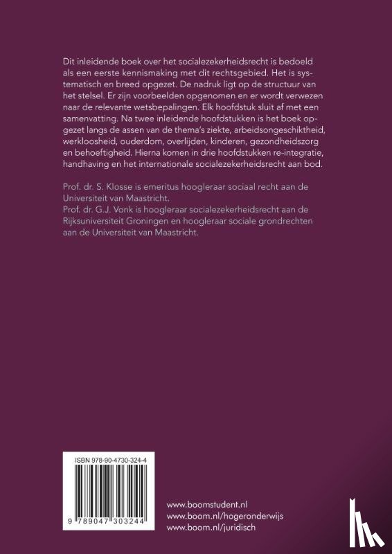Klosse, S., Vonk, G.J. - Socialezekerheidsrecht in kort bestek