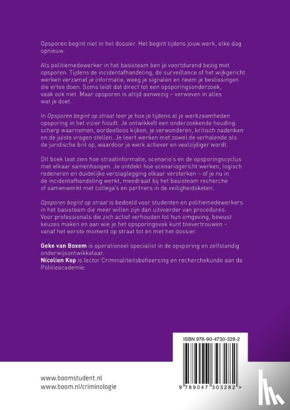 Boxem, Geke van, Kop, Nicolien - Opsporen begint op straat