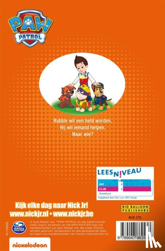 Nickelodeon en Spinmaster - Paw Patrol, Rubble helpt