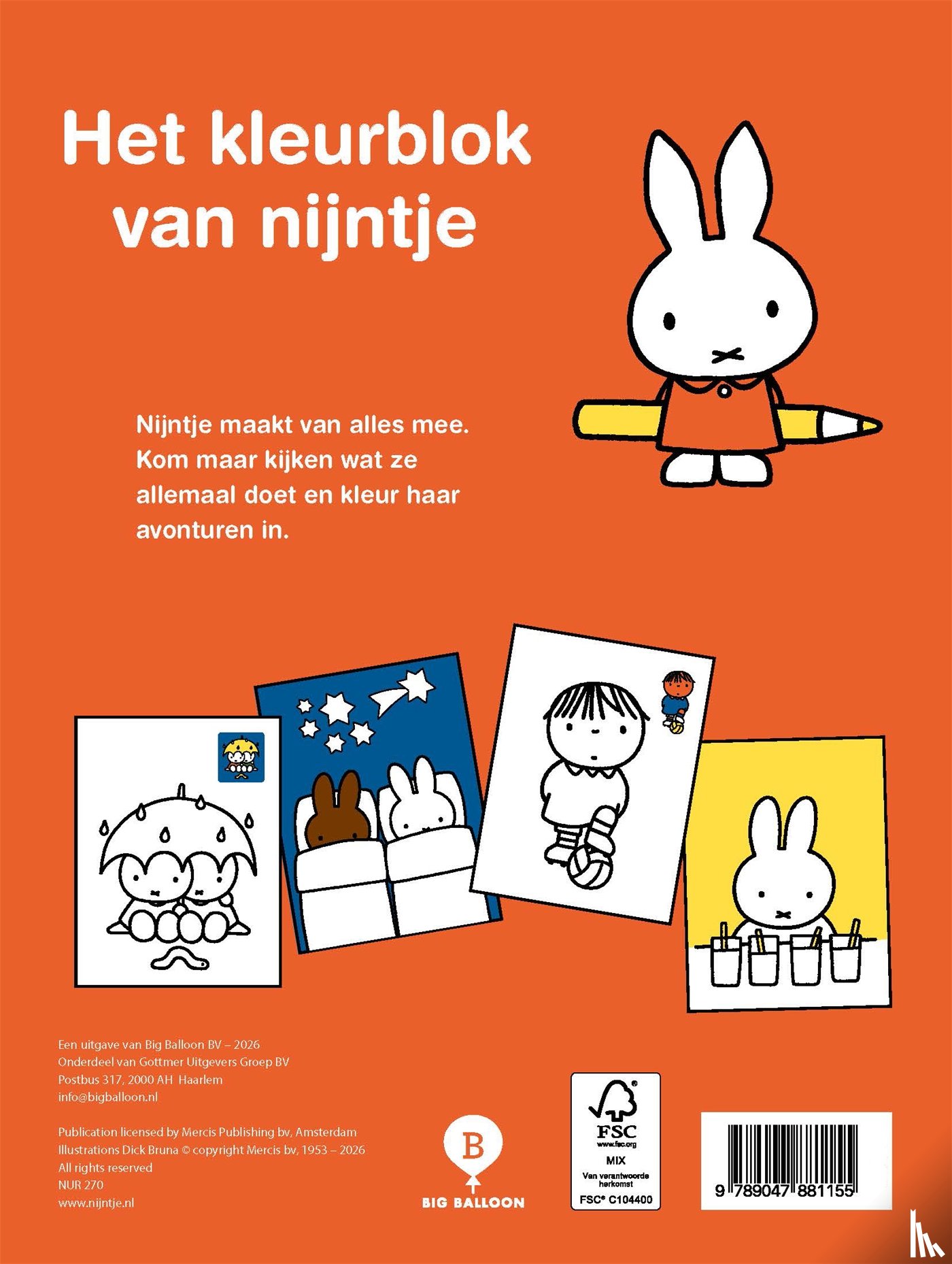 Bruna, Dick - Nijntje kleurblok