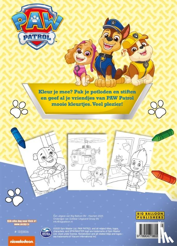 Diversen - PAW Patrol kleurblok