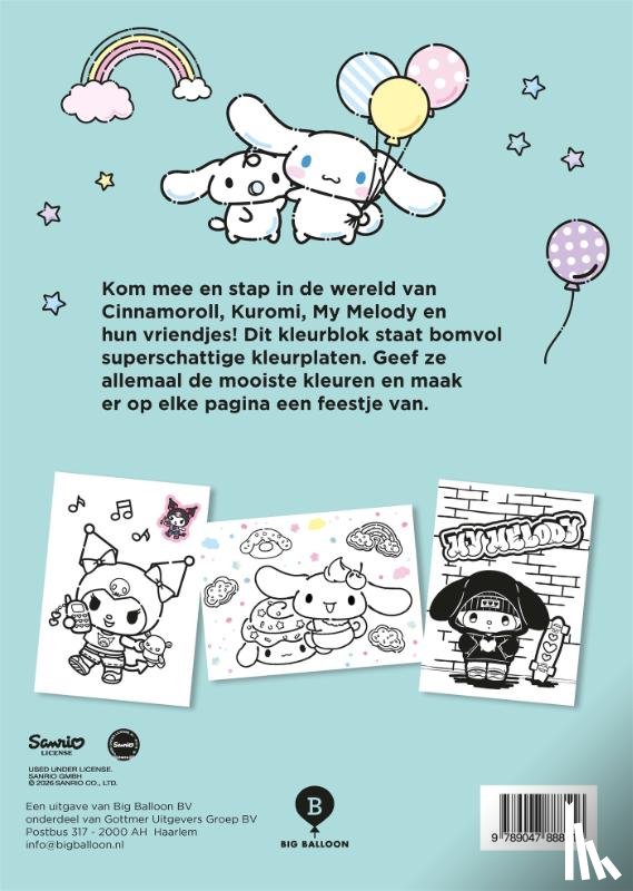 Diversen - Kleuren met Kuromi, Pompompurin, My Melody