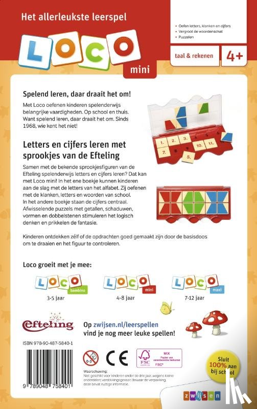  - Loco mini pakket letters en cijfers leren met sprookjes van de Efteling