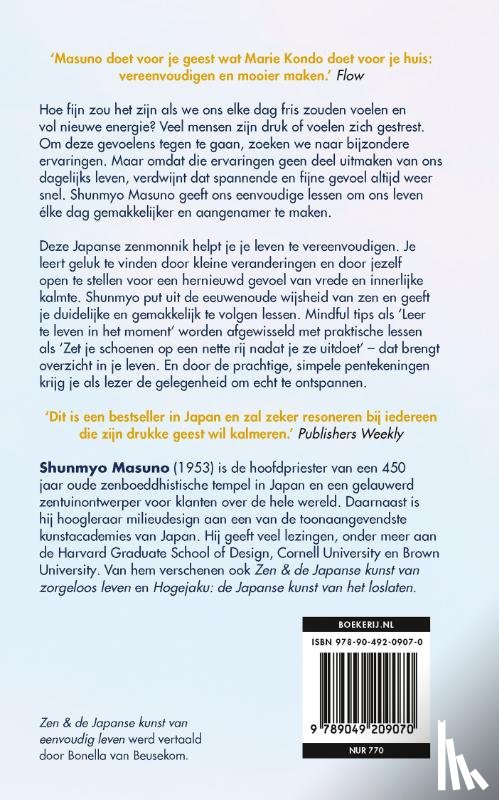 Masuno, Shunmyo - Zen & de Japanse kunst van eenvoudig leven