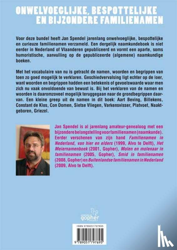Spendel, Jan - Onwelvoeglijke, bespottelijke en bijzondere familienamen